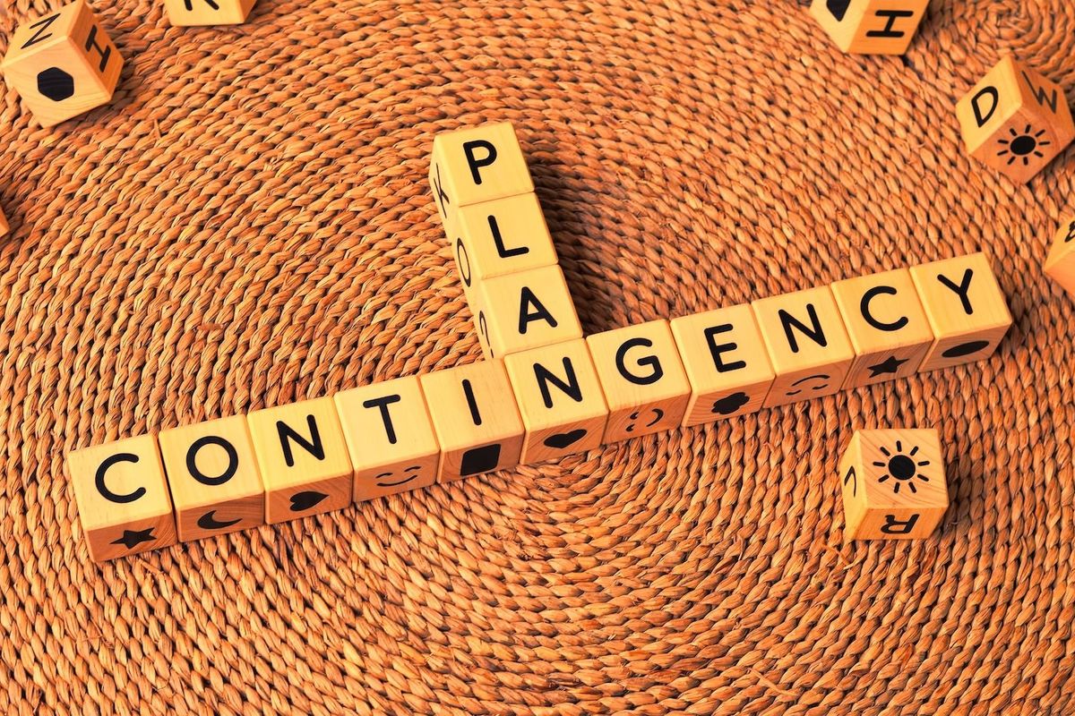 Wooden blocks spelling "contingency plan."