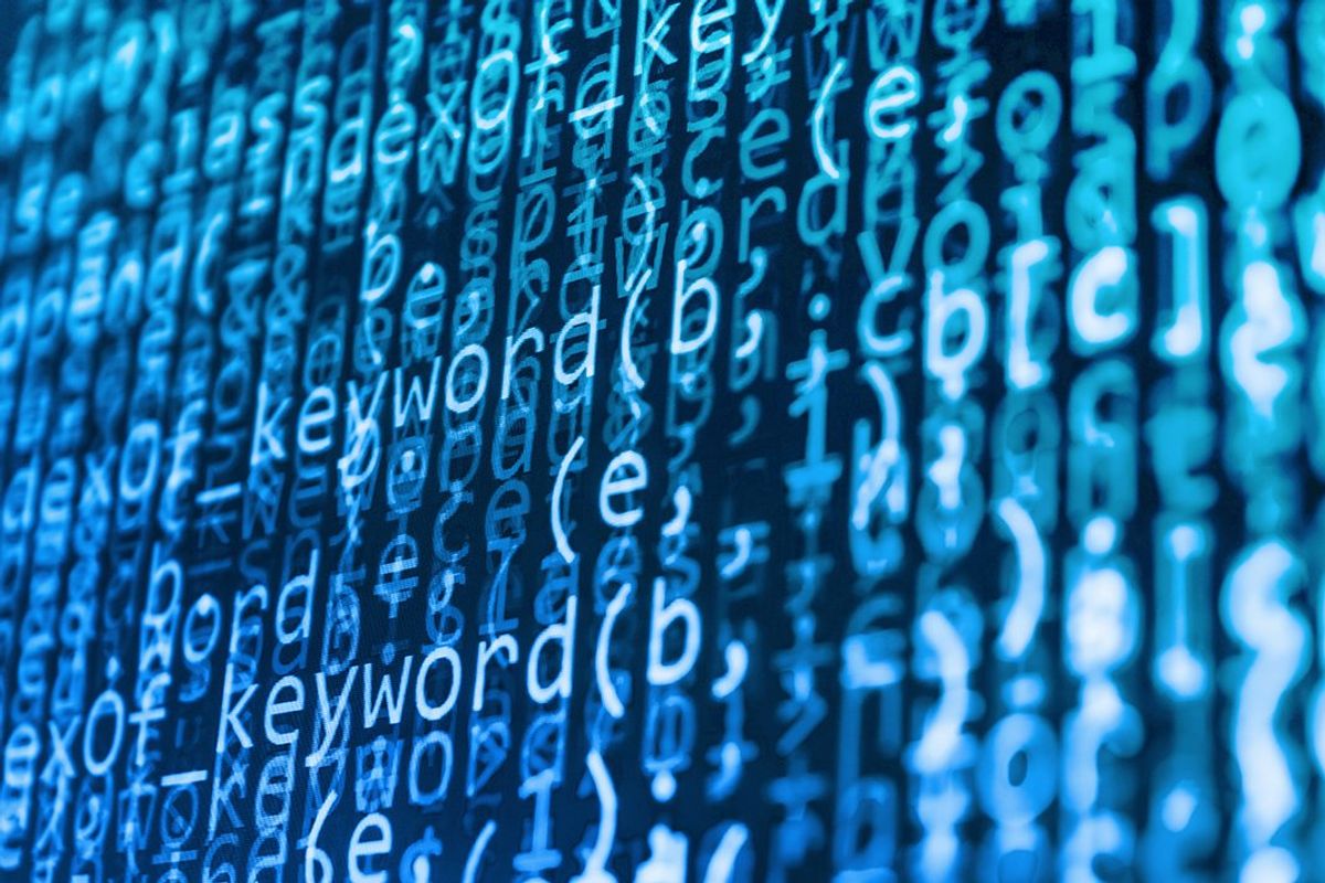 words and numbers on screen