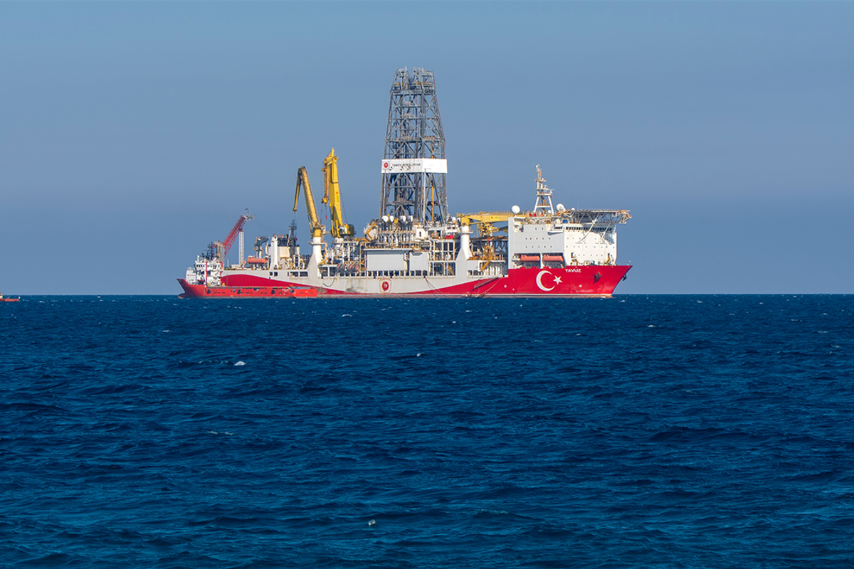 Yavuz drillship on the Mediterranean Sea.