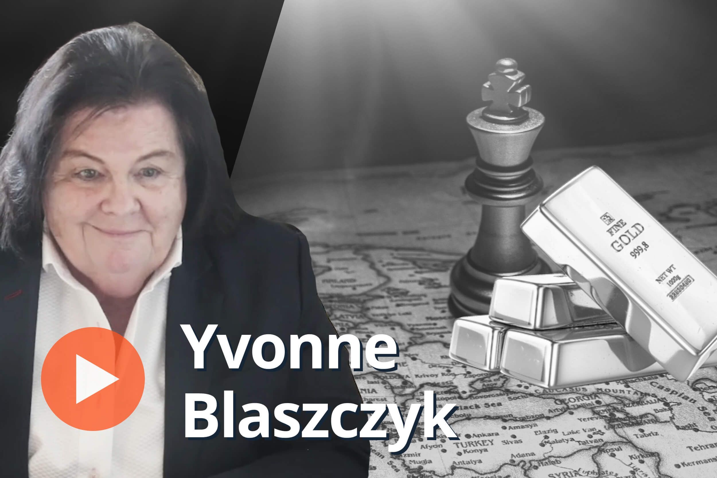 Yvonne Blaszczyk, gold bars and chess piece.