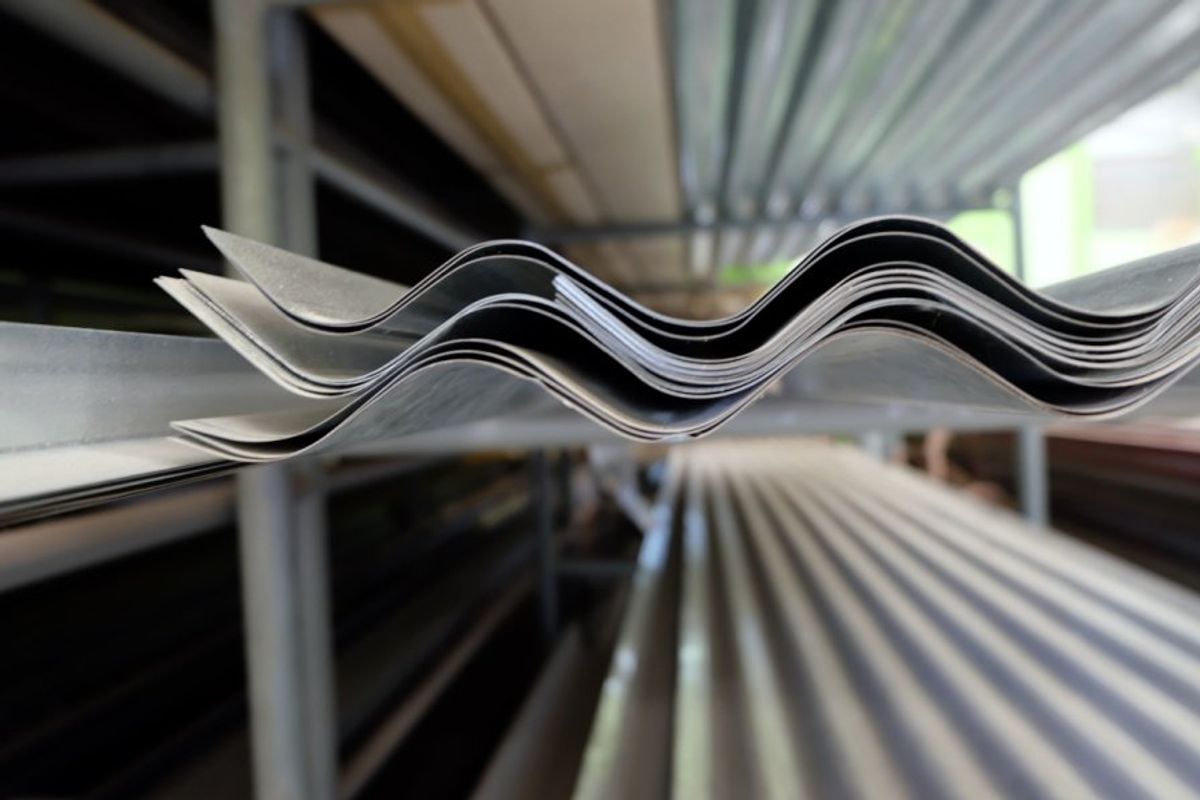 Zinc sheet roofing.