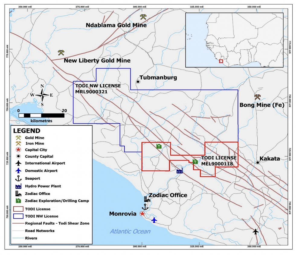 Zodiac Gold's Todi project in Liberia